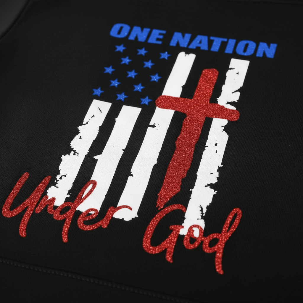 1024x1024 One Nation Under God Women's Hoodie Christian Faith Apparel