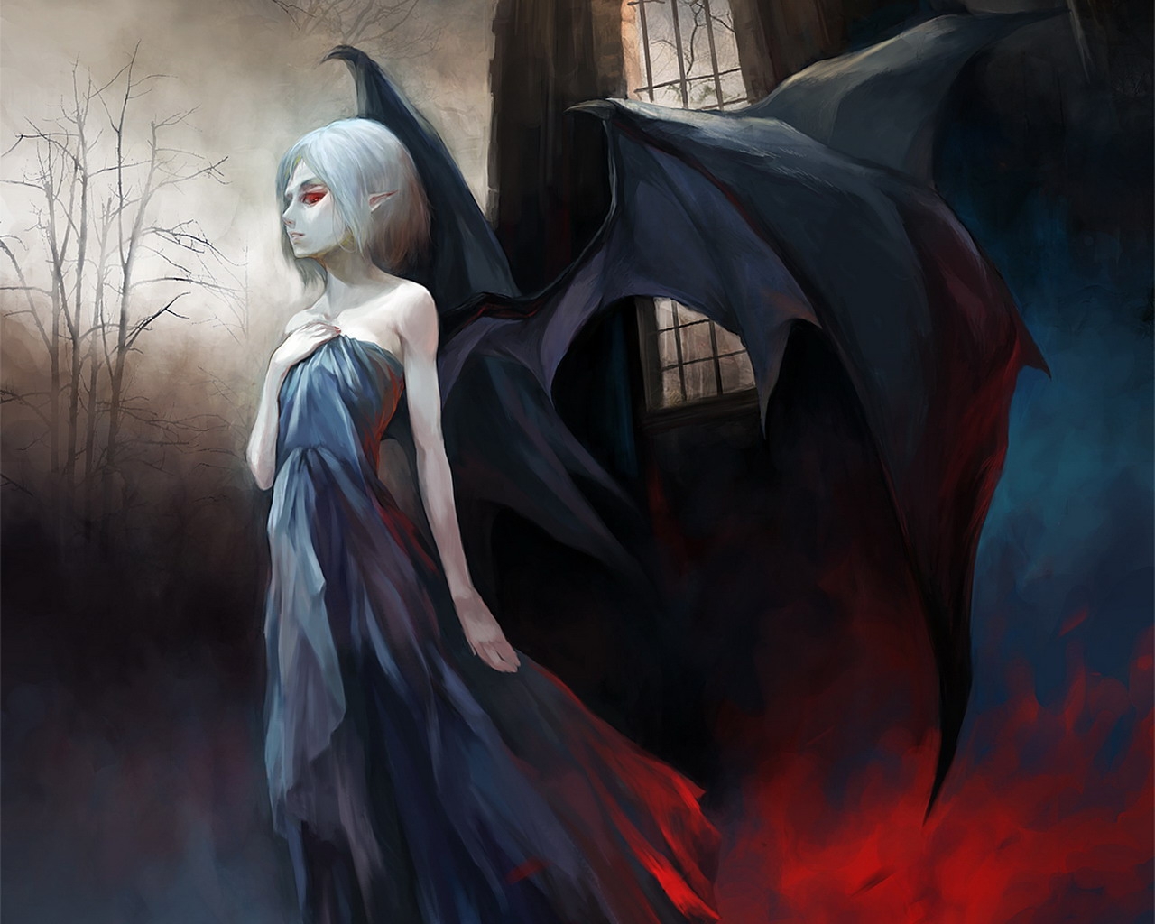 1280x1024 vampire, wings, girl Wallpaper, HD Fantasy 4K Wallpaper, Image and Background