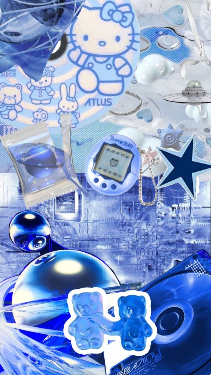736x1308 Blue Grunge Y2k Wallpaper