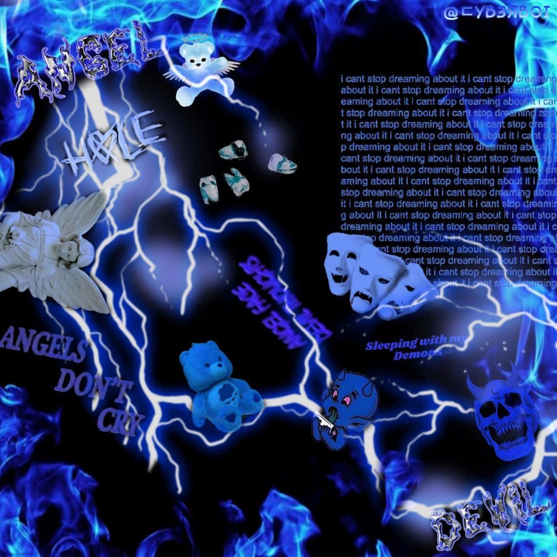 1145x1145 Blue Grunge Y2k Wallpaper