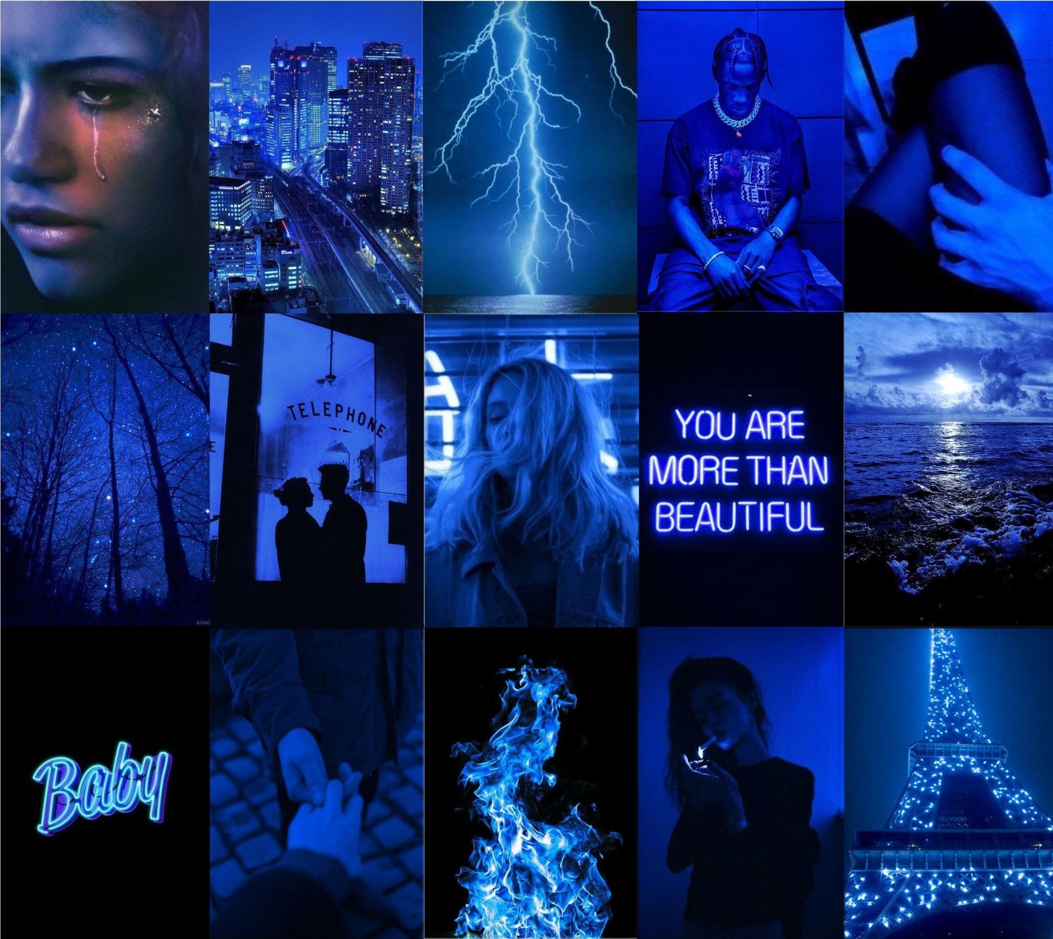 2151x1919 Blue Y2k Grunge Wallpaper