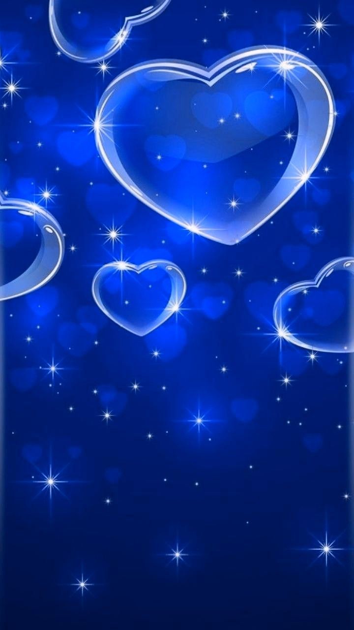 720x1280 90s Mall Background. Retro Aesthetic. Blue heart bubbles with stars, Romantic phone wallpaper, Sparkling starry night