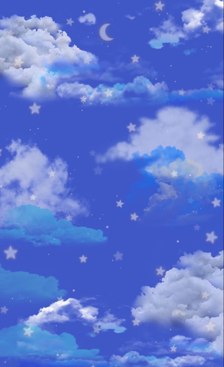 733x1200 Blue Y2K Wallpaper