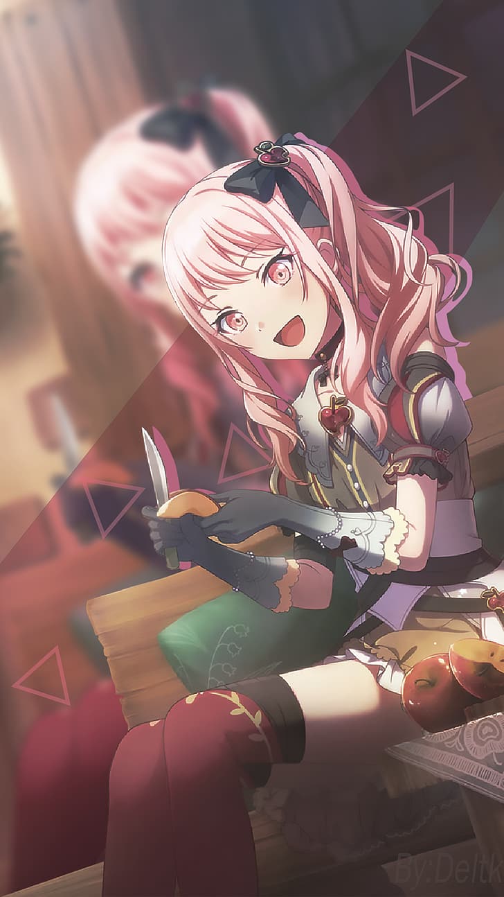 728x1294 HD Wallpaper: Project Sekai Colorful Stage, 25 Ji NightCode, Pink Hair, Anime Girls Eating