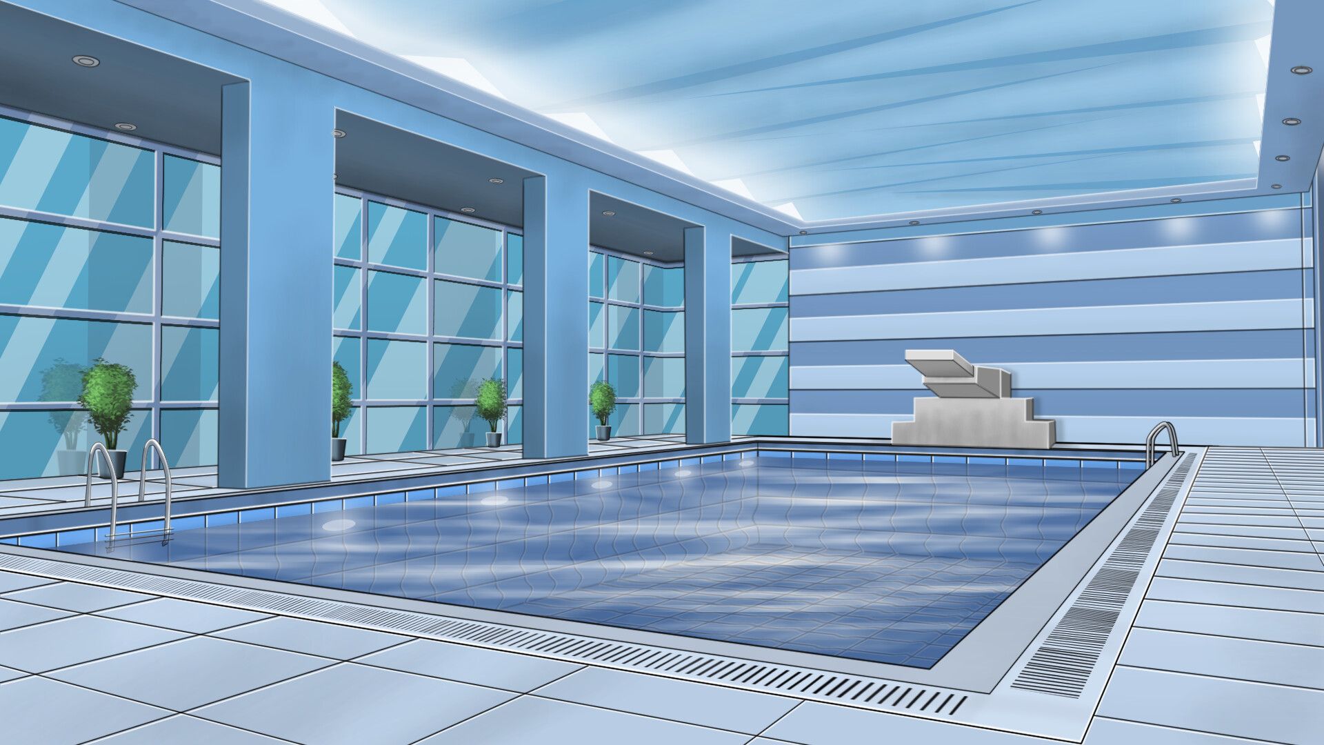 1920x1080 Pool Anime Wallpaper
