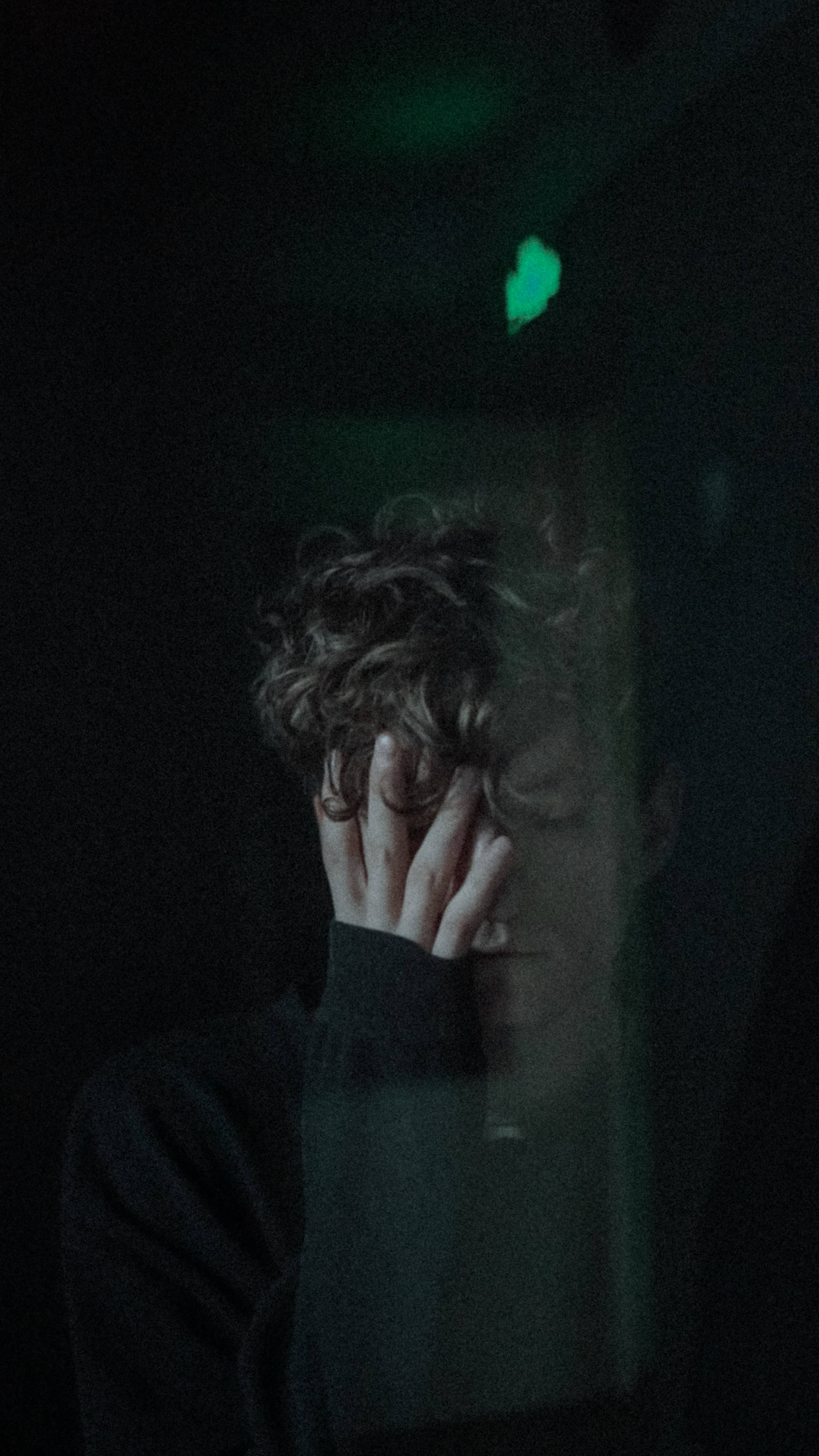 3375x6000 Depression Aesthetic Man Covering Face Wallpaper