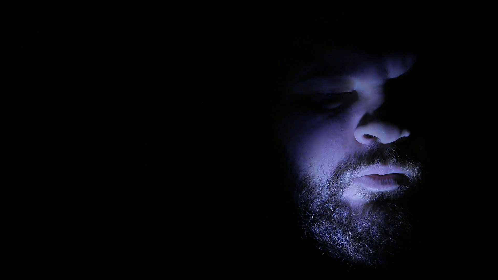 1920x1080 Depressed man in the darkness: depression, sadness, sad, loneliness. 4K UHD