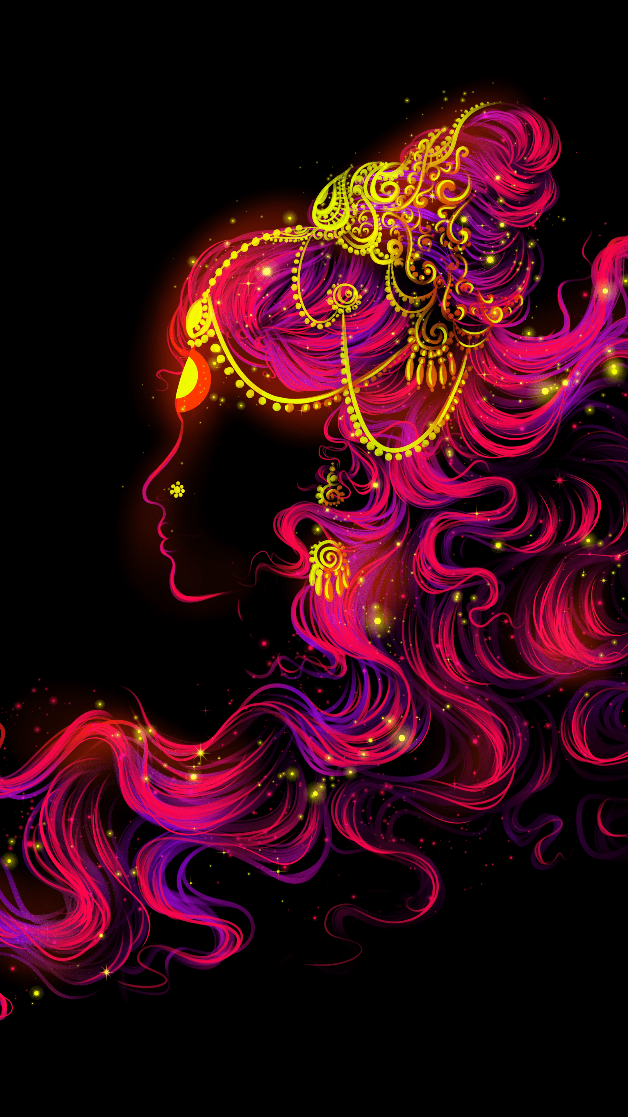 2160x3840 Goddess Parvati Wallpaper 4K, Glowing, Hinduism, Hindu God