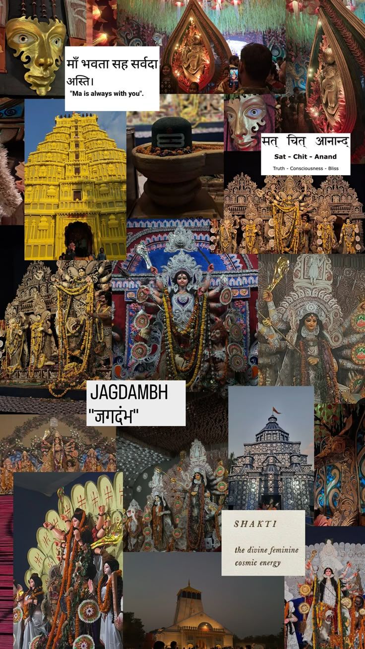 736x1308 Hindu Goddess (ma durga) collage wallpaper