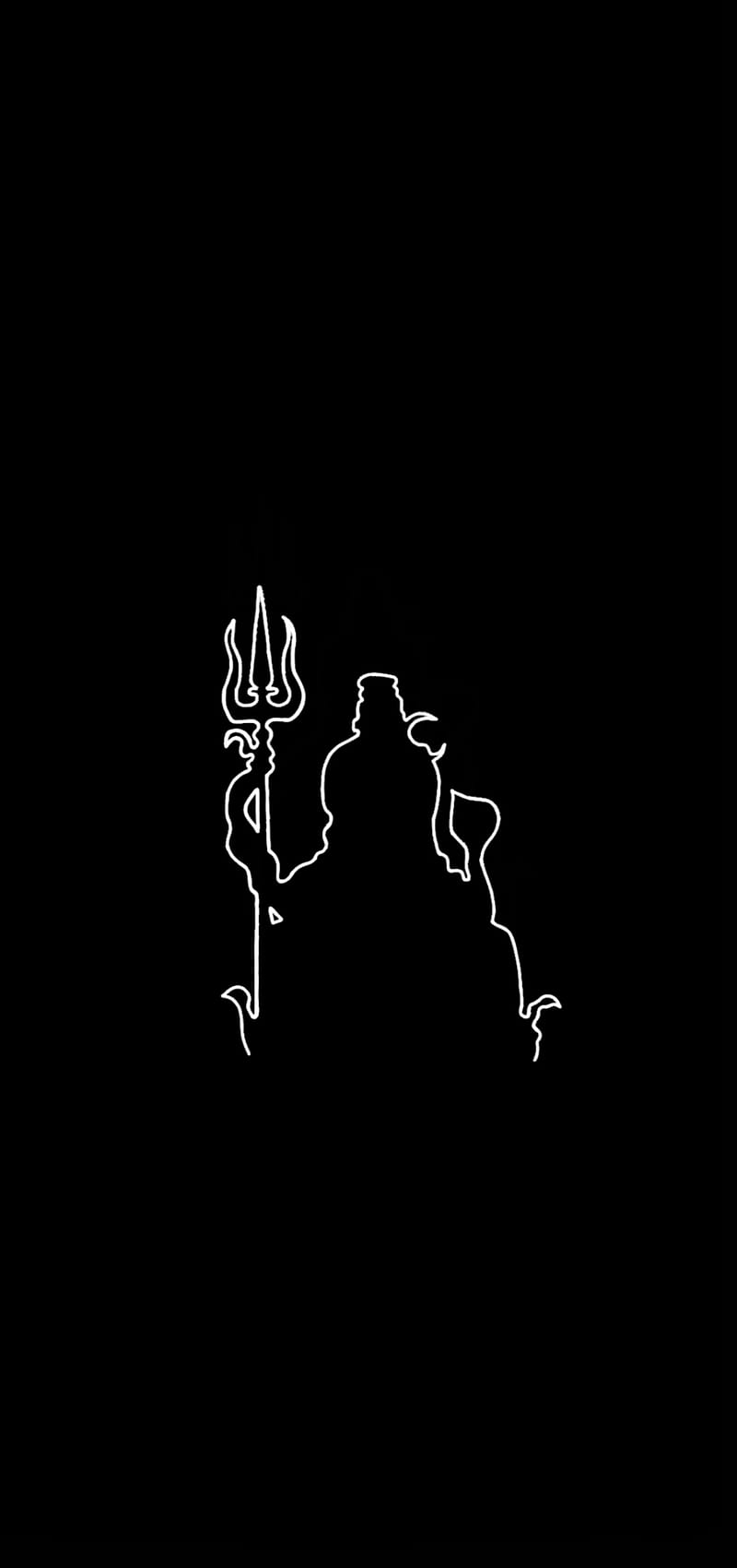 800x1700 Sursagar, amoled, black, god, hindu, mahadev, minimal, minimalism, shankara, HD phone wallpaper