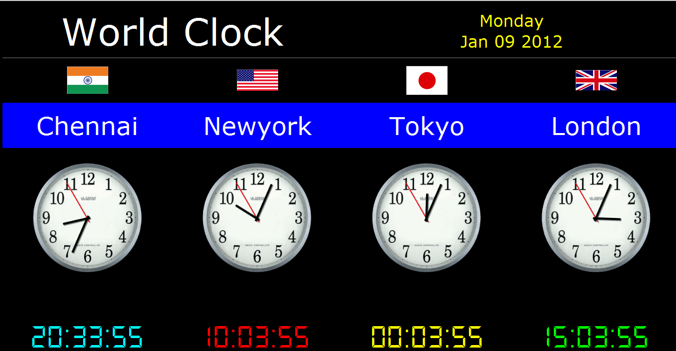 clock displayed on desktop windows 10