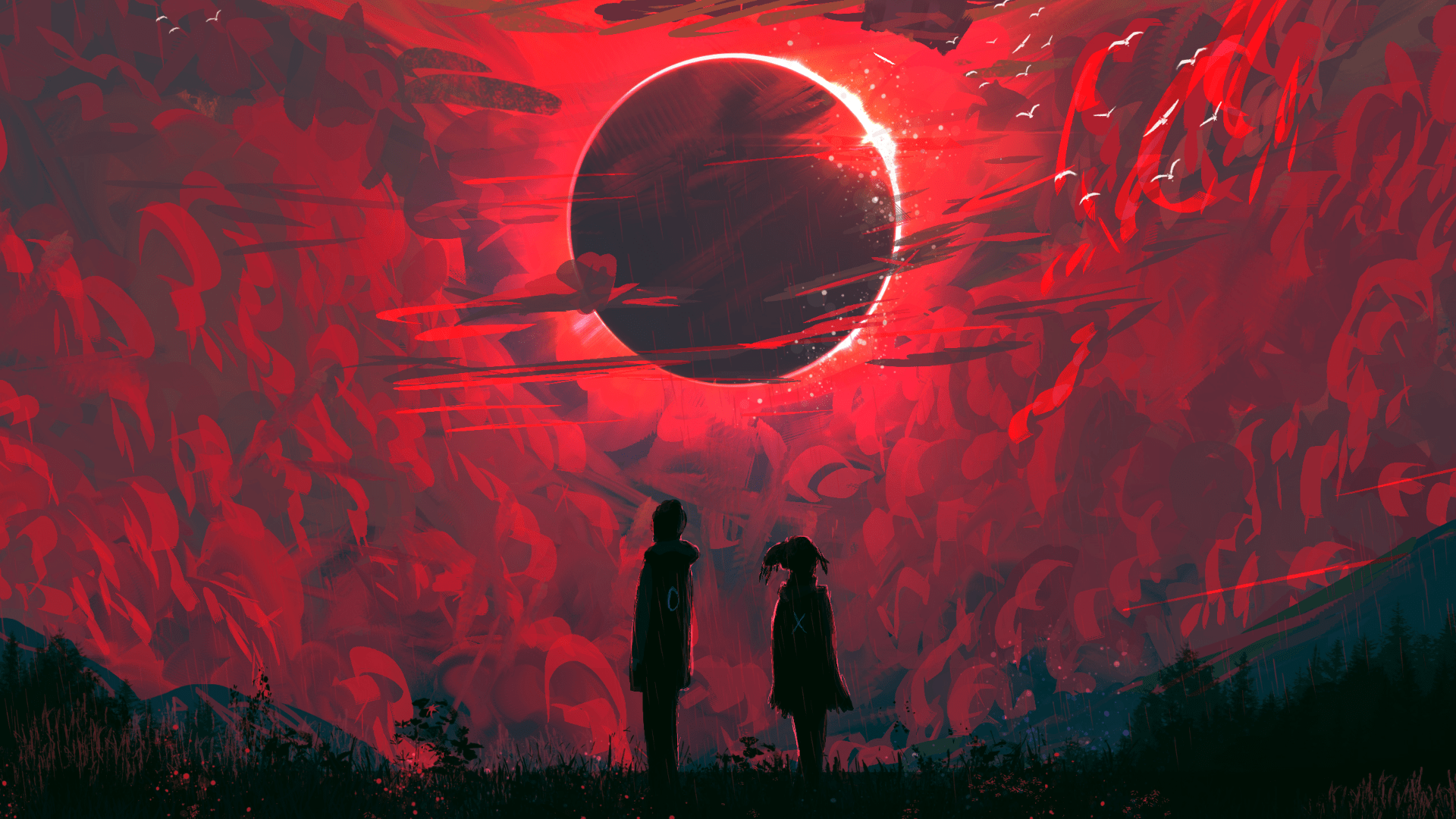 1920x1080 Red Moon