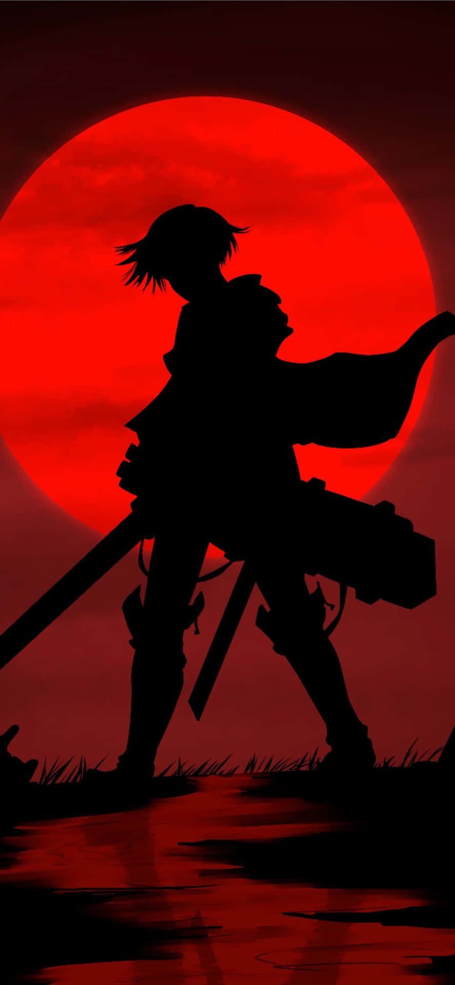 887x1920 Cool Anime iPhone Red Moon Wallpaper