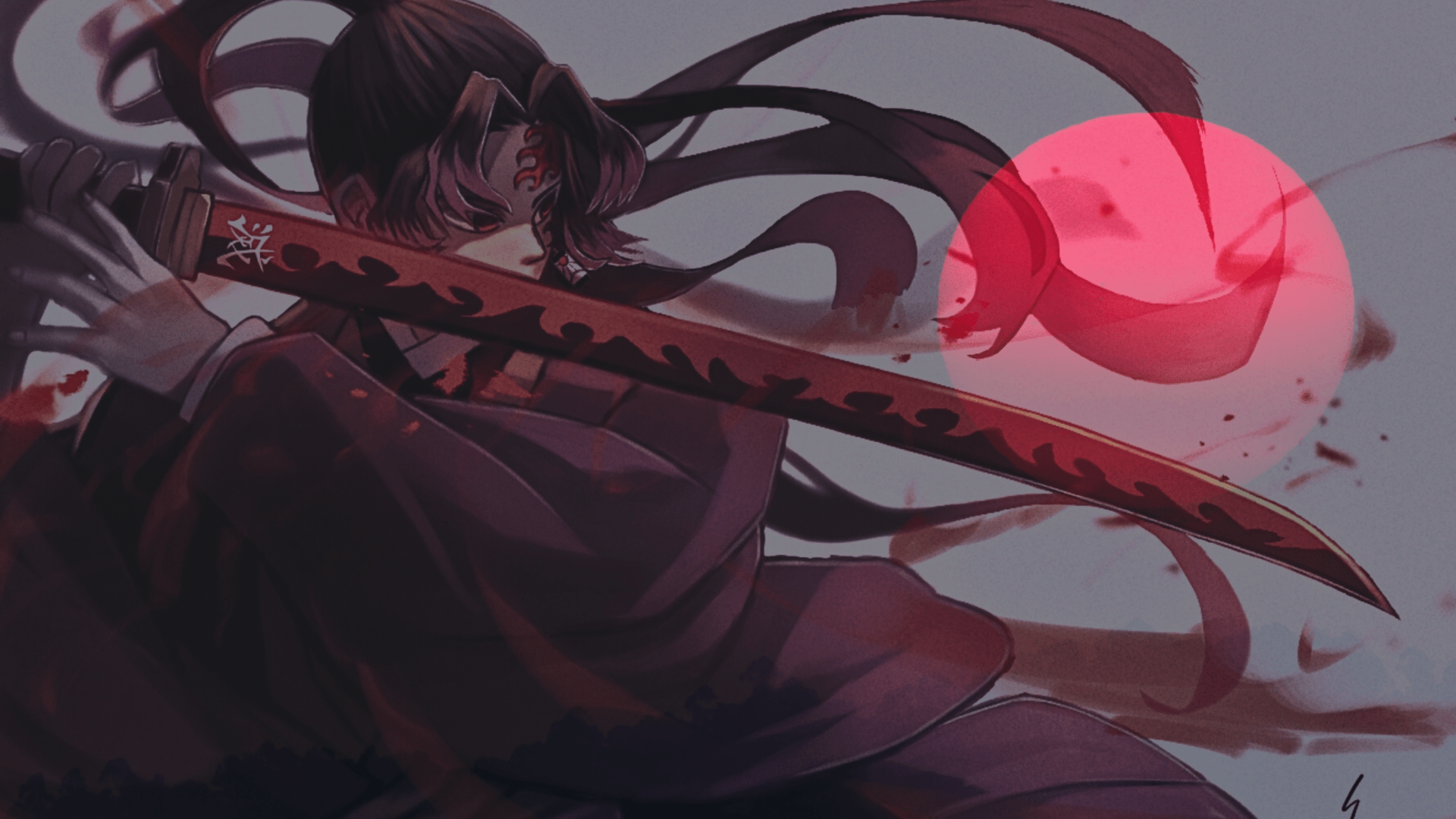 1920x1080 Demon Slayer 4K: Red Moon Rising in Anime Shadows