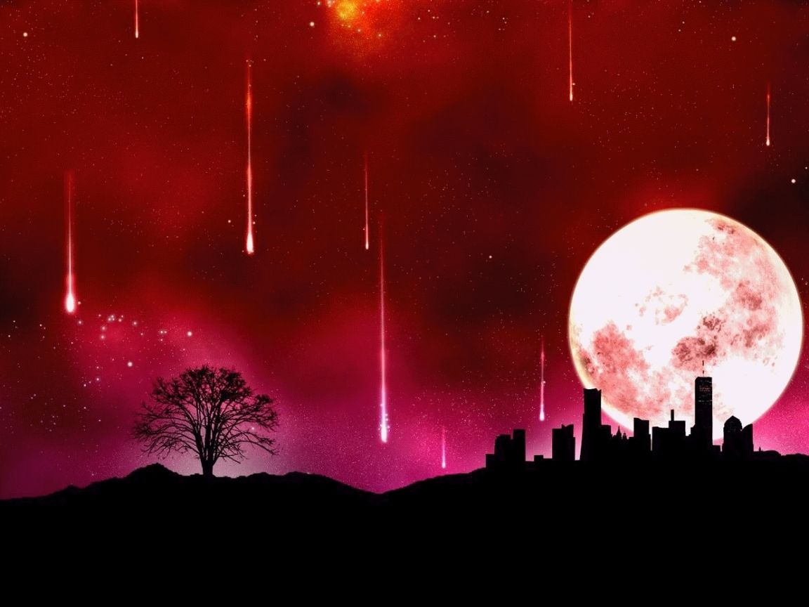 1152x864 Phone wallpaper: Landscape, Sky, Moon 6090