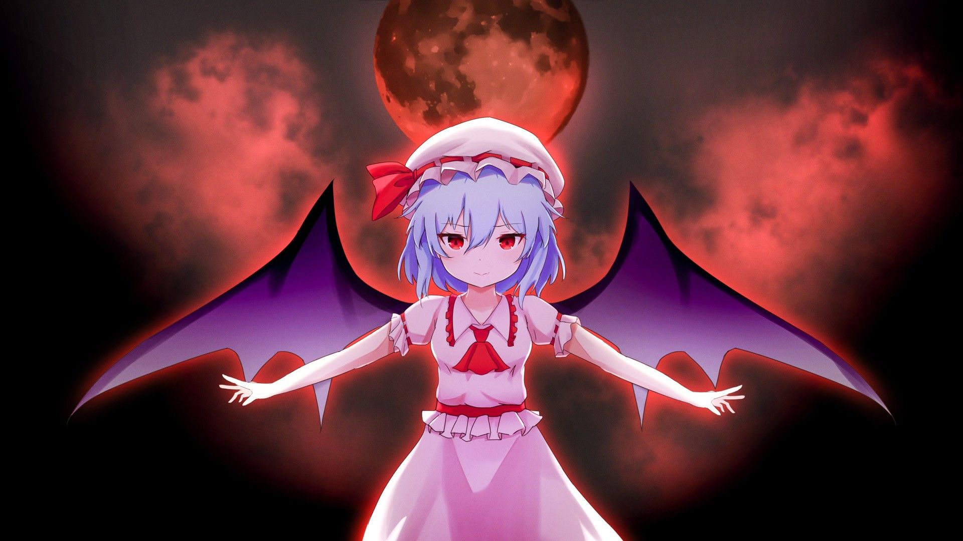 1920x1080 Remilia Scarlet Touhou Red Moon HD Anime Girl Wallpaper