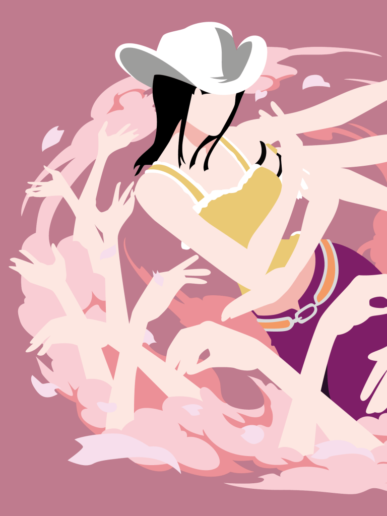 768x1024 Nico Robin Wallpaper 4K, One Piece, Pink background