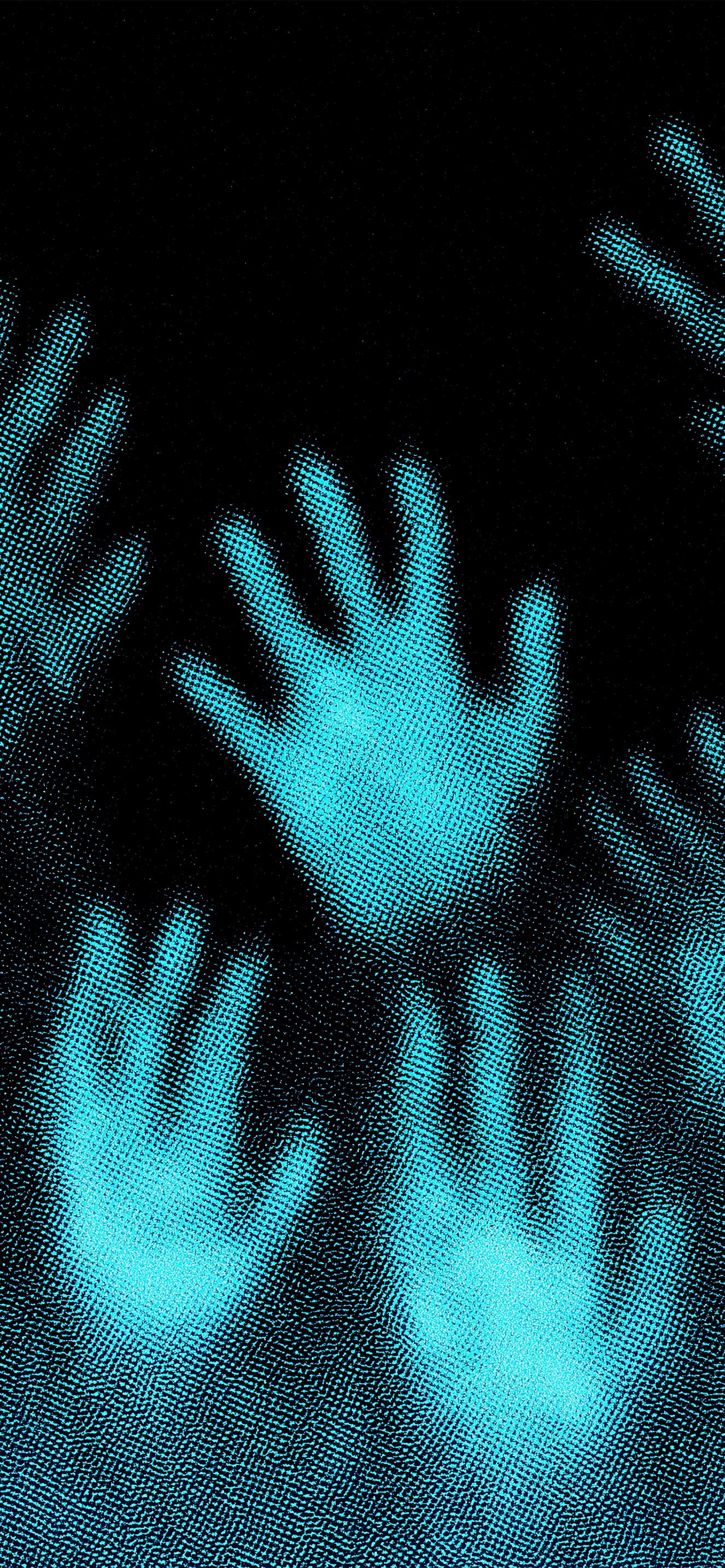 1326x2868 Glowing Blue Ghost Hands Horror Wallpaper Wallpaper HD