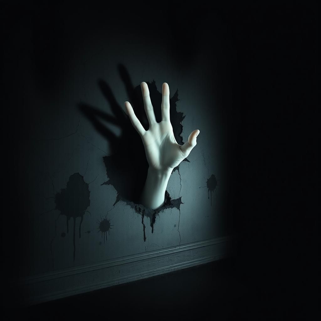 1024x1024 Eerie Encounter: Ghostly Hand from the Wall