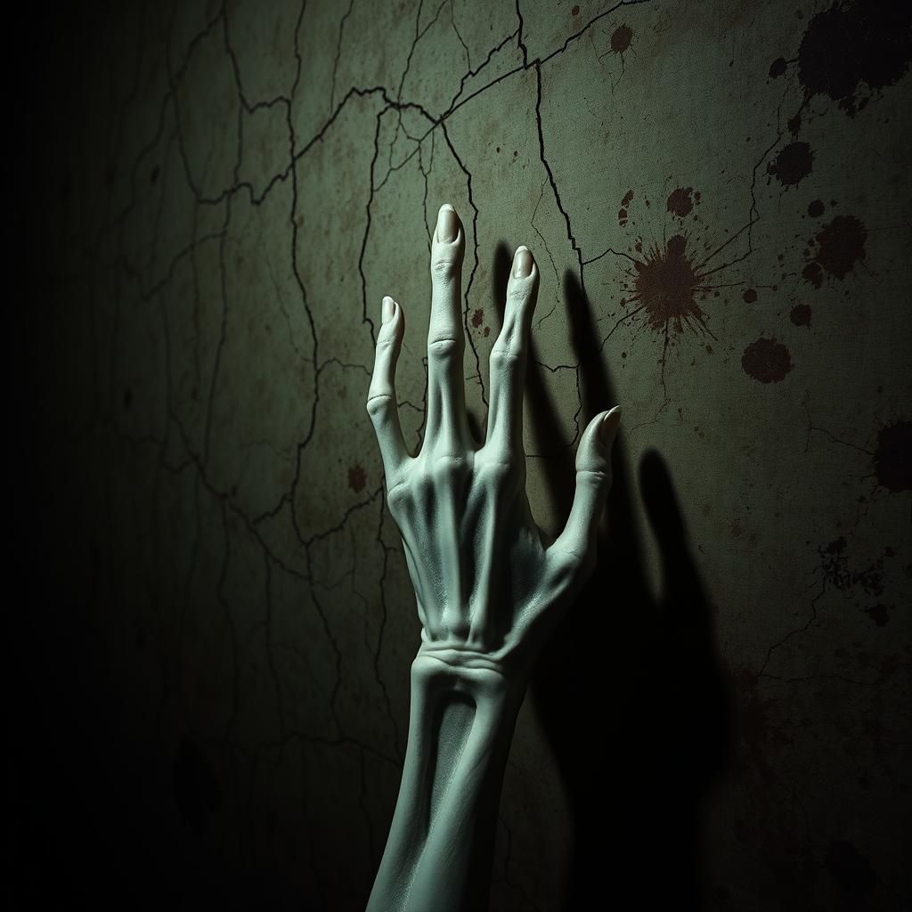 1024x1024 Haunting Whispers: Ghostly Hand in a Dark Room