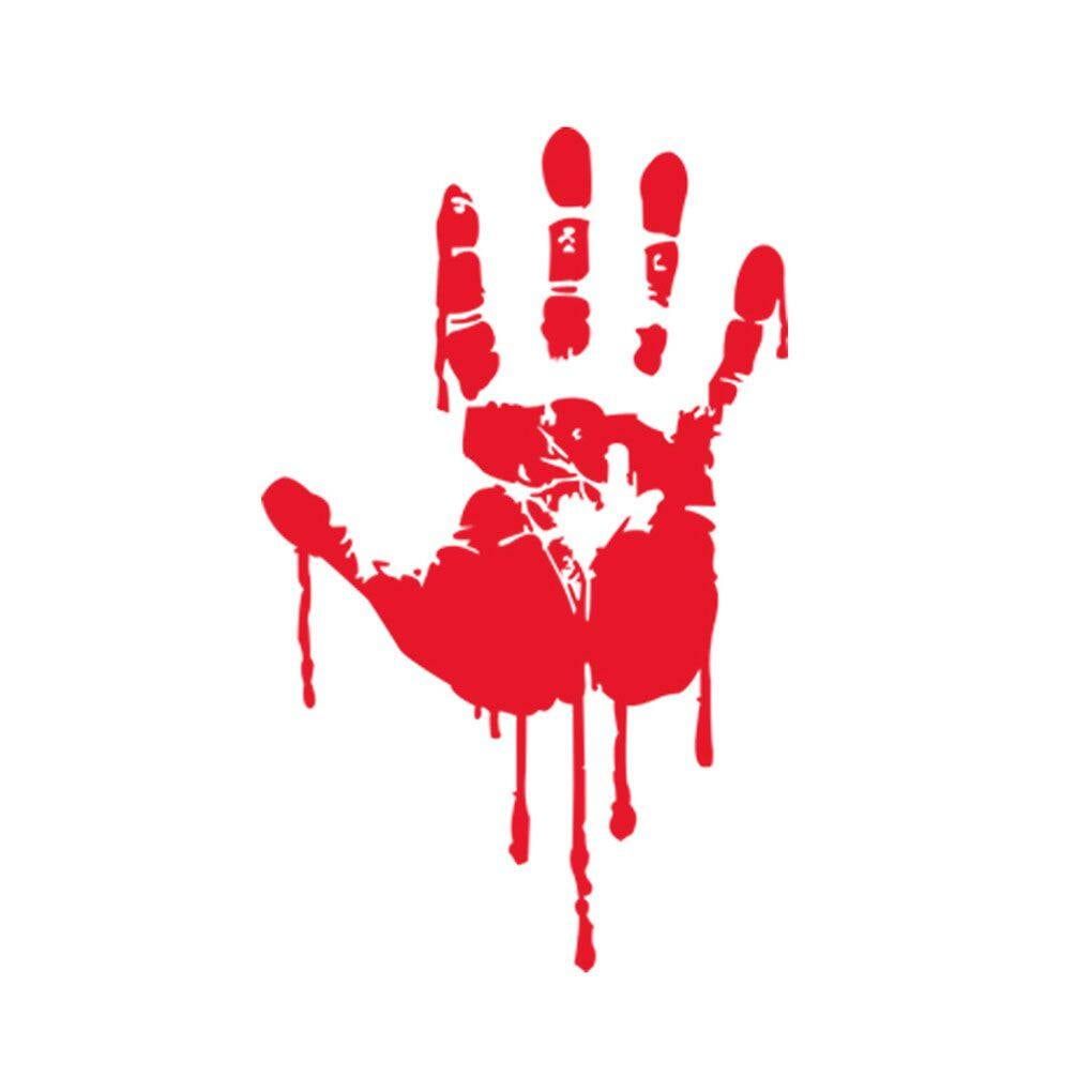 1020x1020 Halloween Bloody Hand Removable Wall Wallpaper Halloween Bloody Sticker Tattoo Bar Window Horror Decals Home Decorative Wallpaper