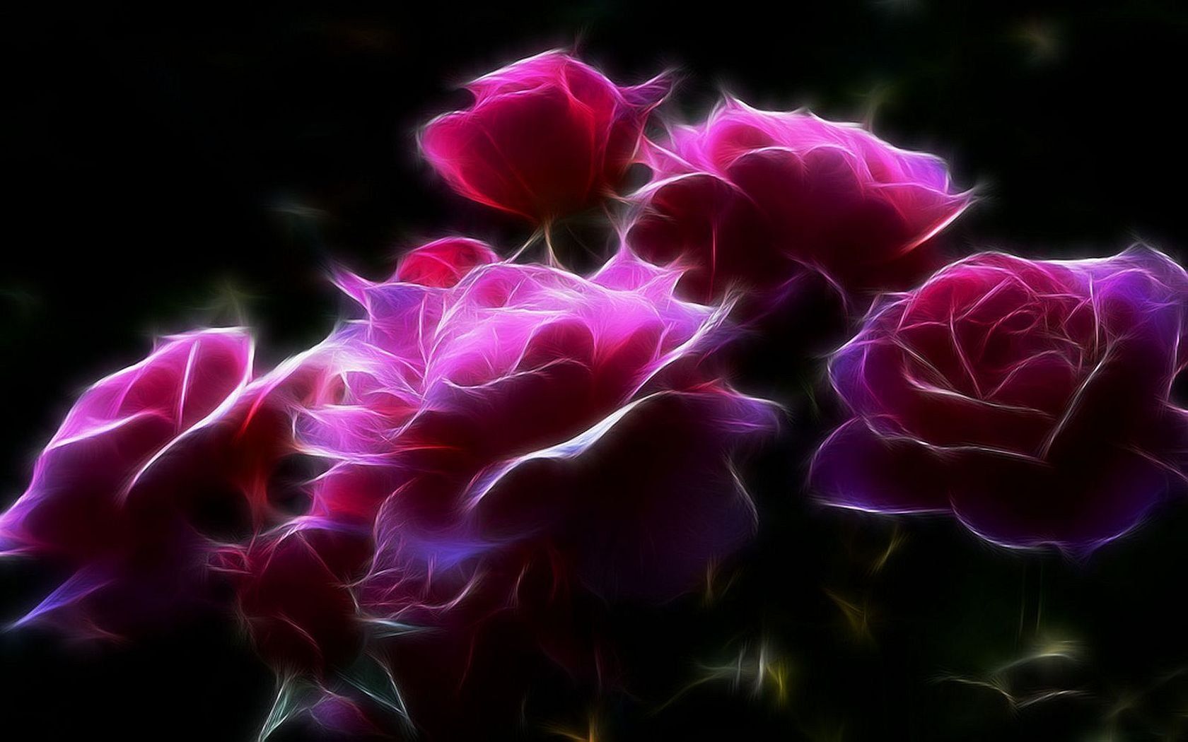 1680x1050 Fractal Rose Blossom HD Wallpaper