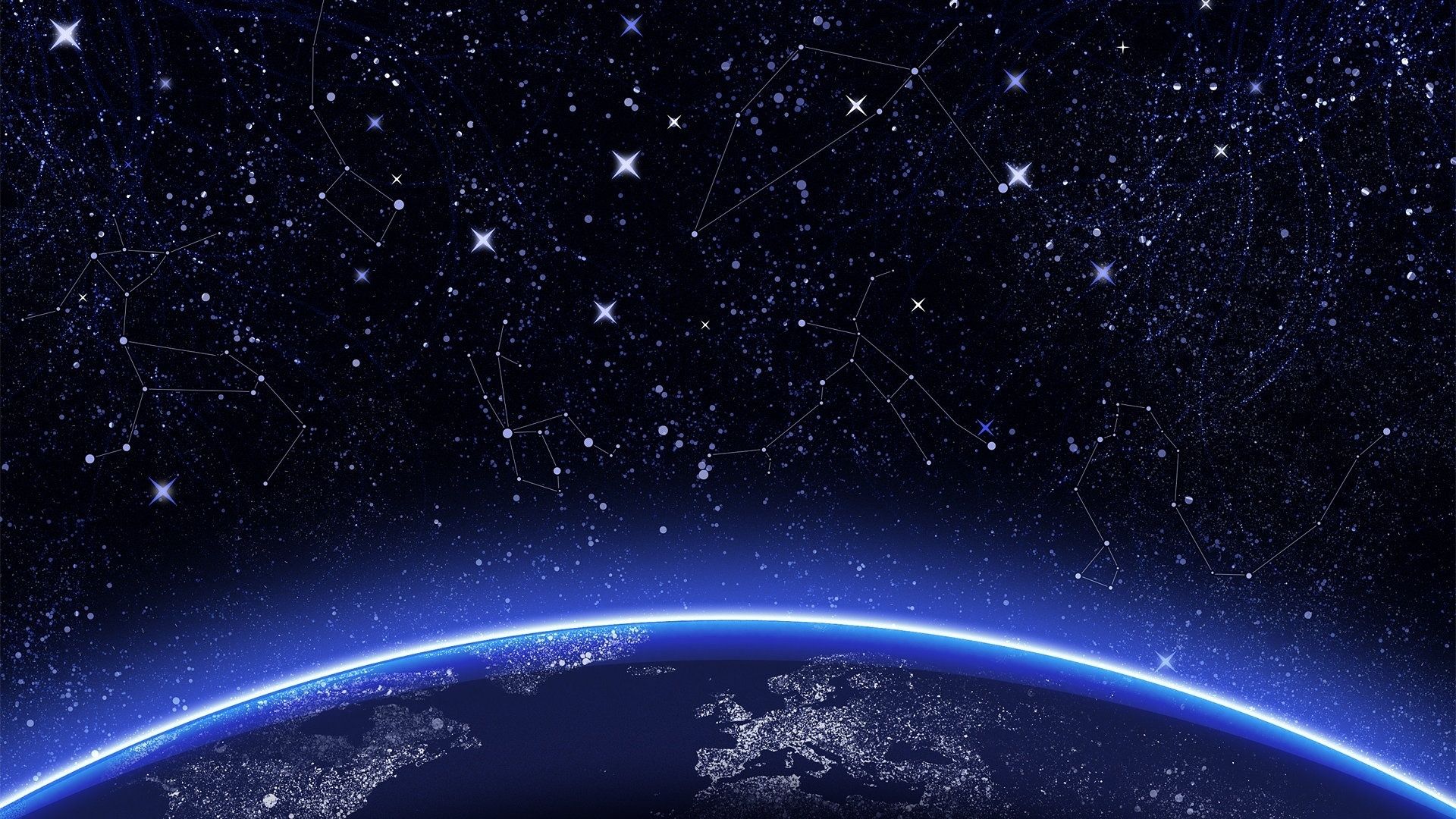 1920x1080 Wallpaper space, wallpaper, night, stars for mobile and desktop, section космос, resolution 1920x1080