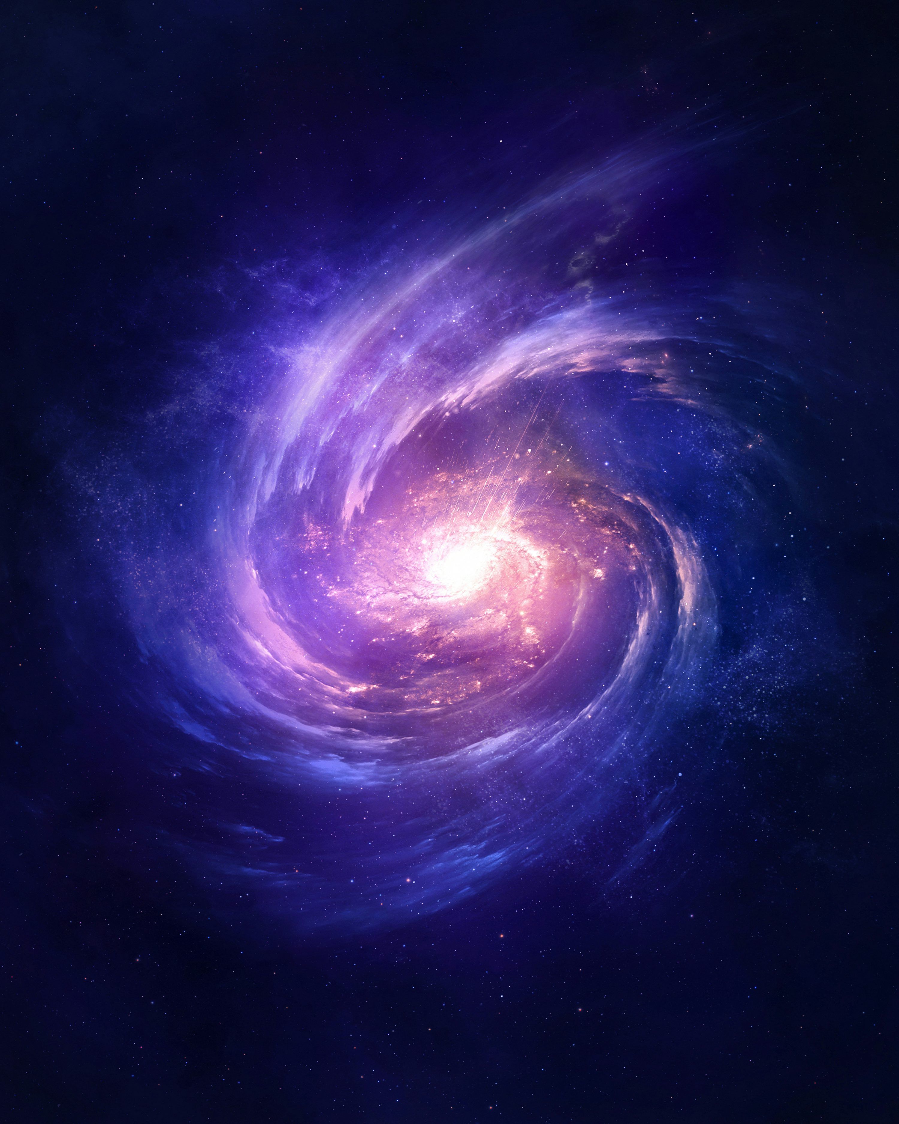 3000x3750 A purple and blue spiral shaped object with stars in the background photo