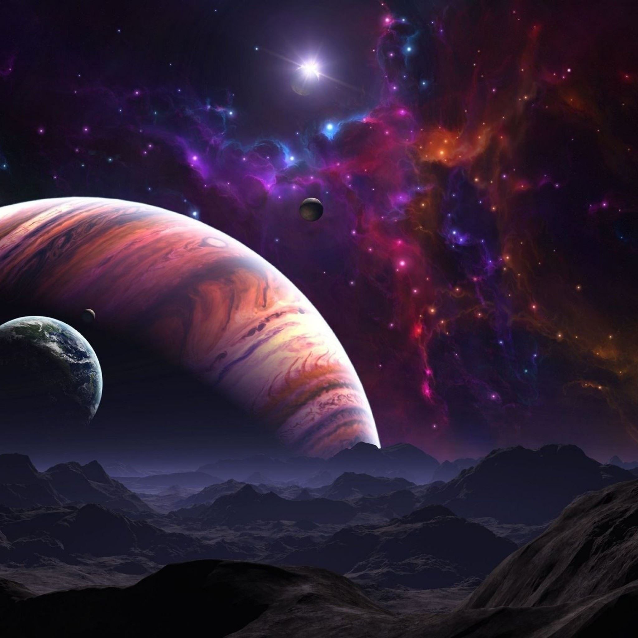 2048x2048 Space Star Planet iPad Air Wallpaper Free Download