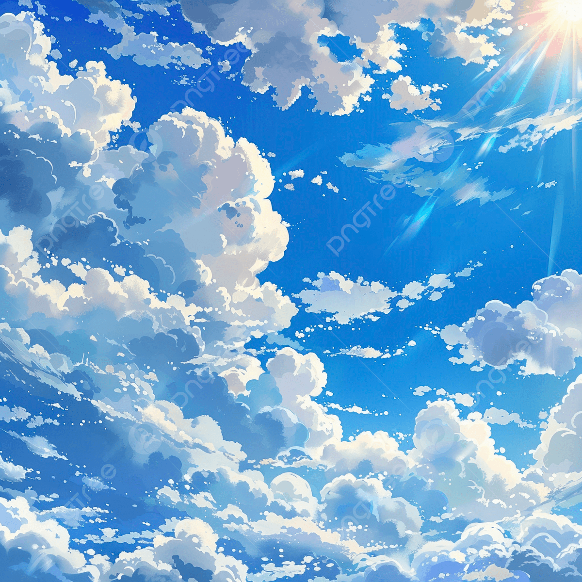 1200x1200 Blue Sky With White Fluffy Clouds In A Bright Day, Blue, Sky, White Background Image And Wallpaper for Free Download