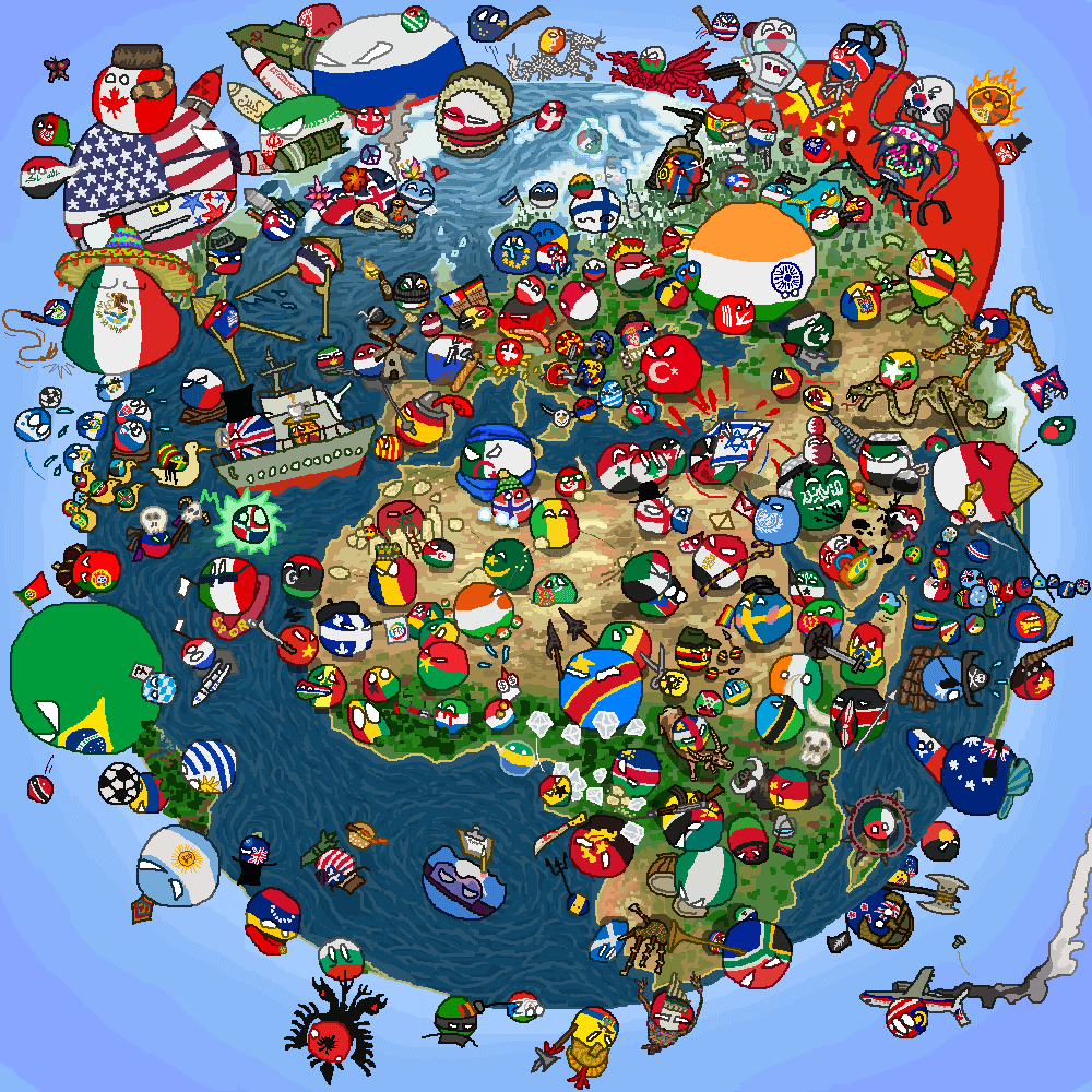 1000x1000 Countryball World Wallpaper