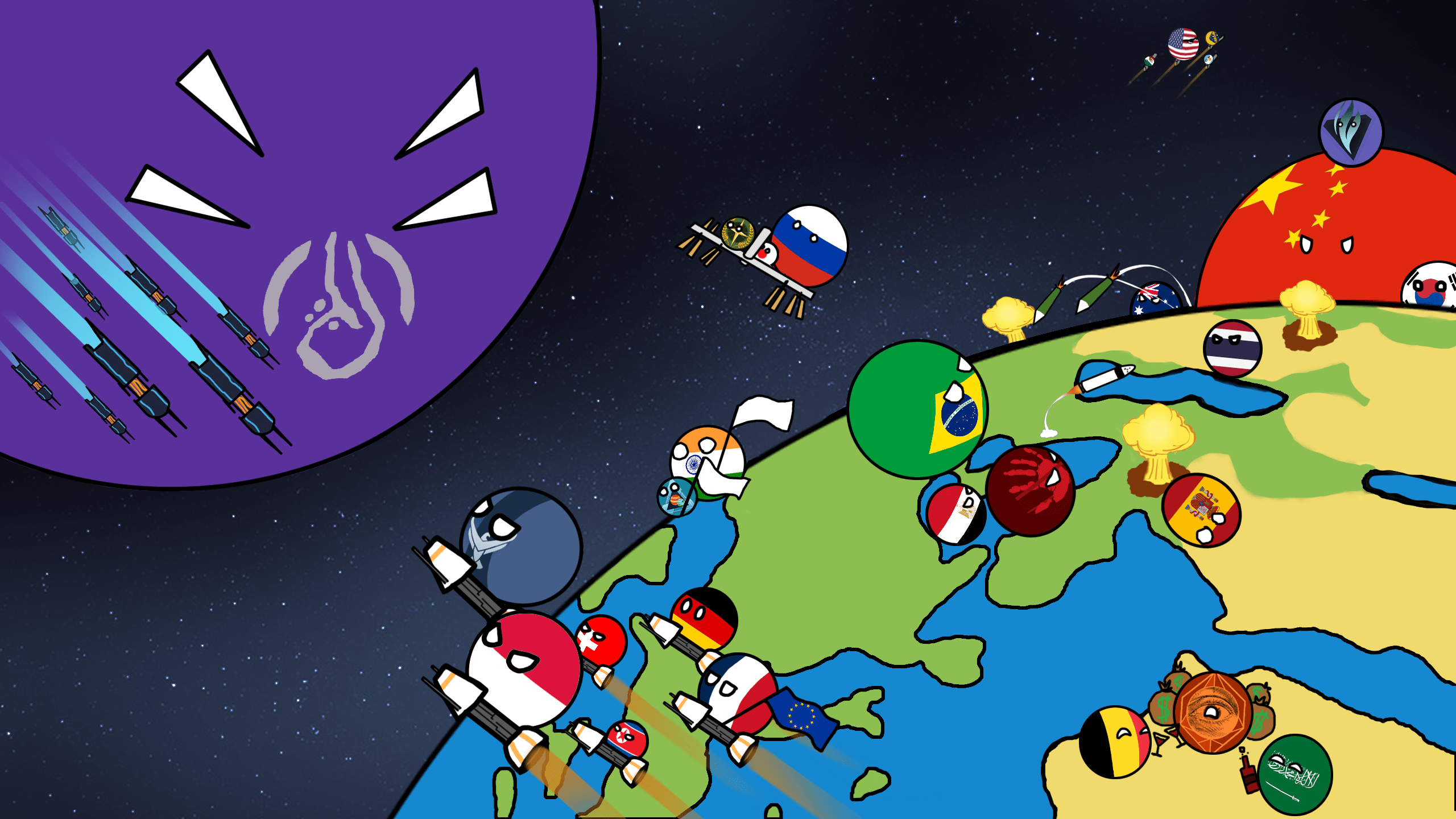 2560x1440 Polandball can into space, AND SAVE HUMANITY! (take two)