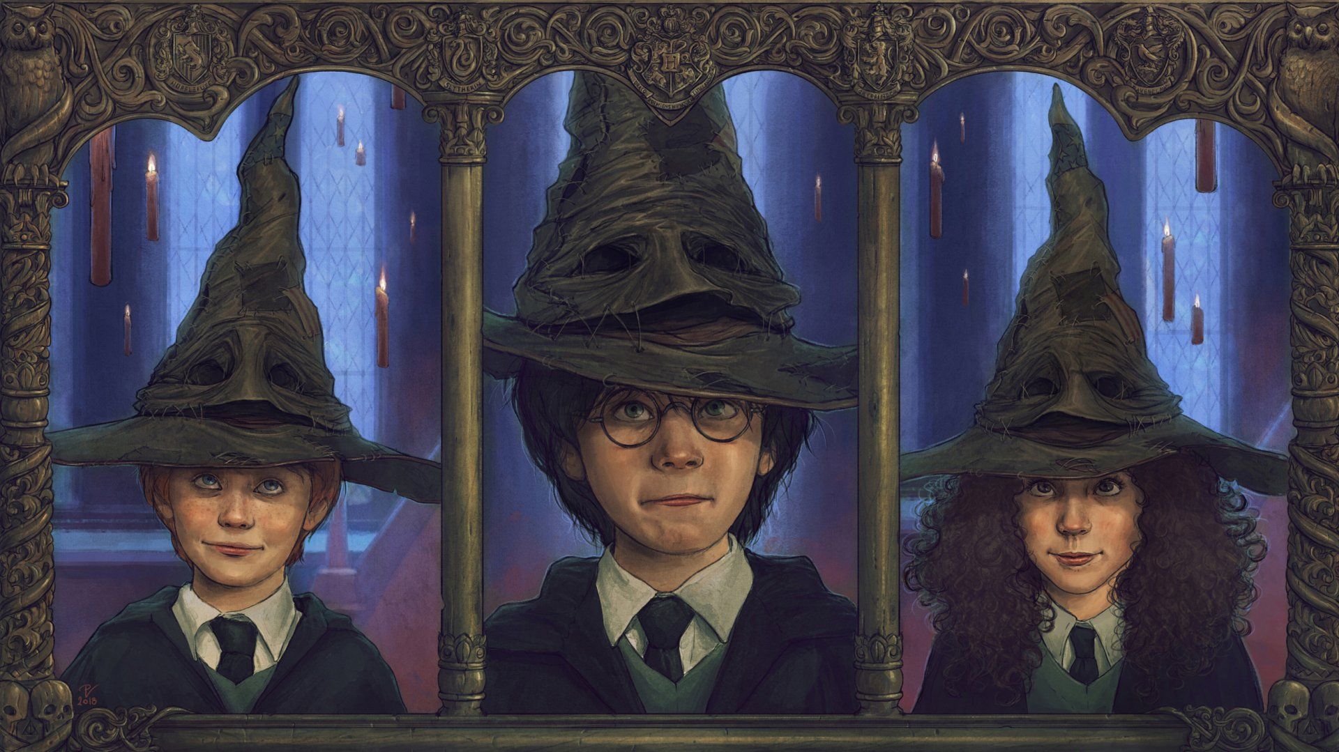 1920x1079 Download Hermione Granger Ron Weasley Harry Potter Movie Harry Potter And The Philosopher's Stone HD Wallpaper