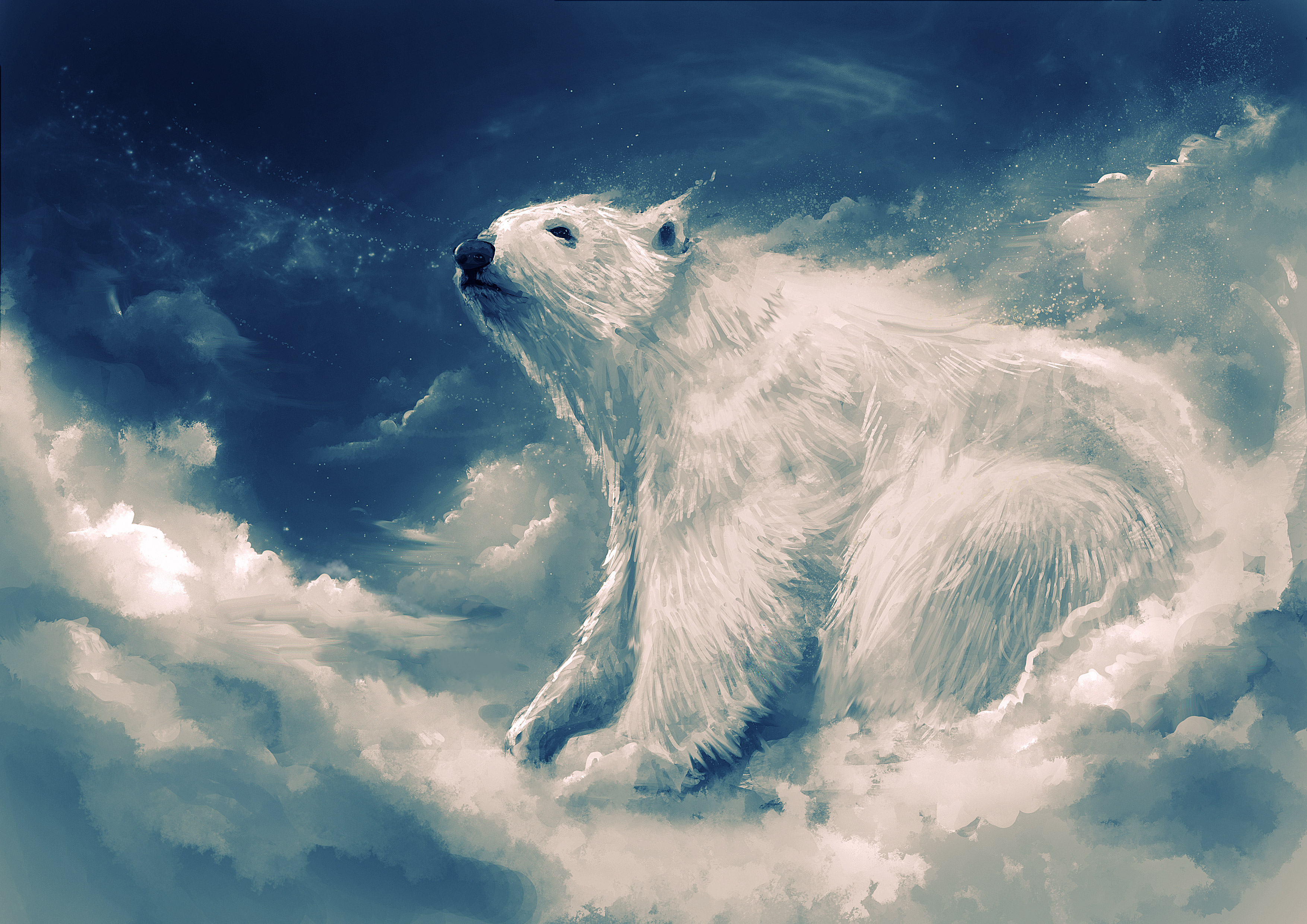 3508x2480 Polar Bear Art Aesthetic Wallpaper 2K for Desktop