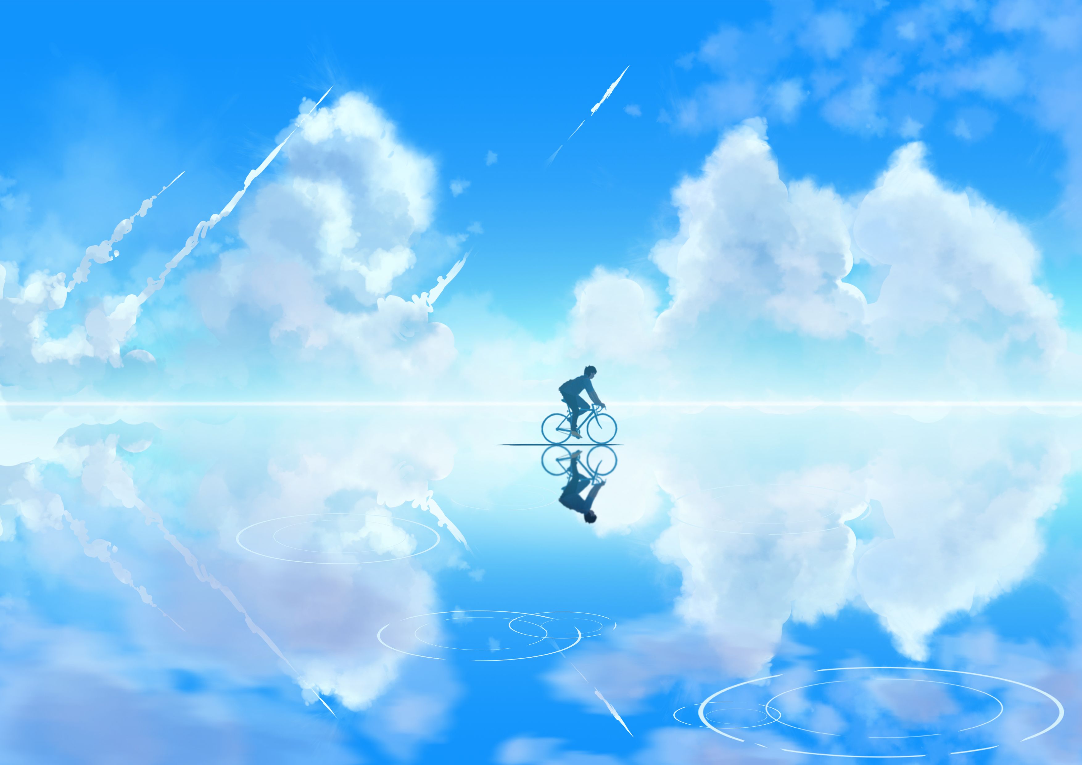 3508x2480 Wallpaper White Clouds and Blue Sky, Background Free Image