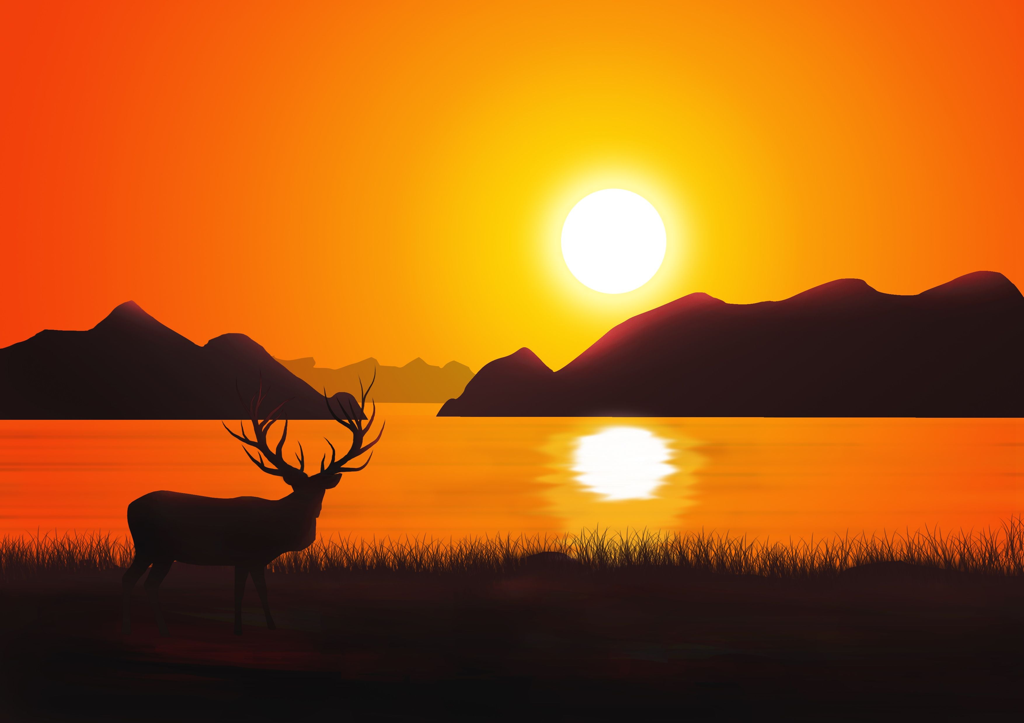 3508x2480 Reindeer Landscape Scenery Wallpaper, HD Artist Wallpaper, 4k Wallpaper, Image, Background, Photos and Picture