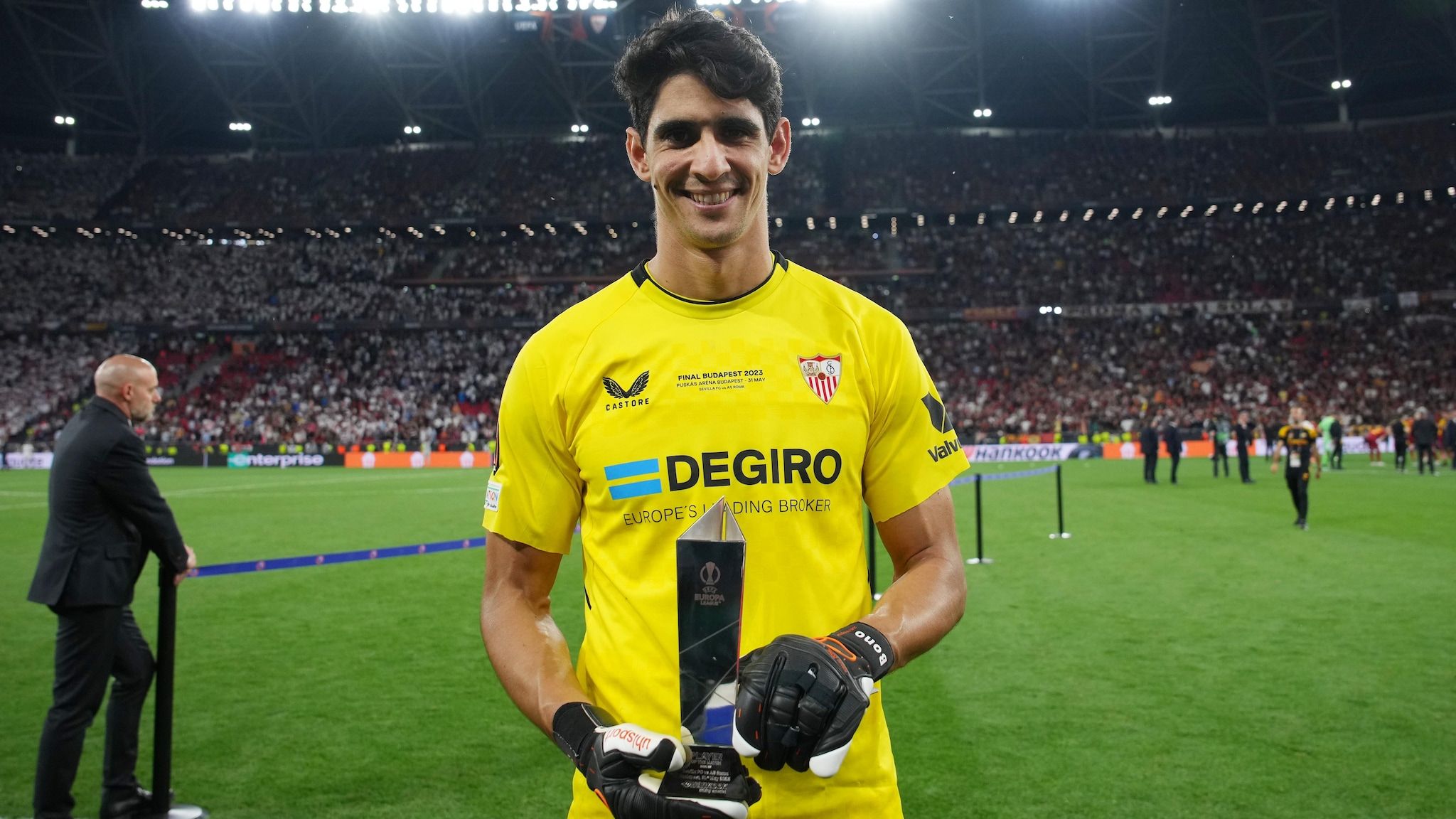 2048x1152 Yassine Bounou Named Official UEFA Europa League Final Hankook Player Of The Match. UEFA Europa League 2022 23