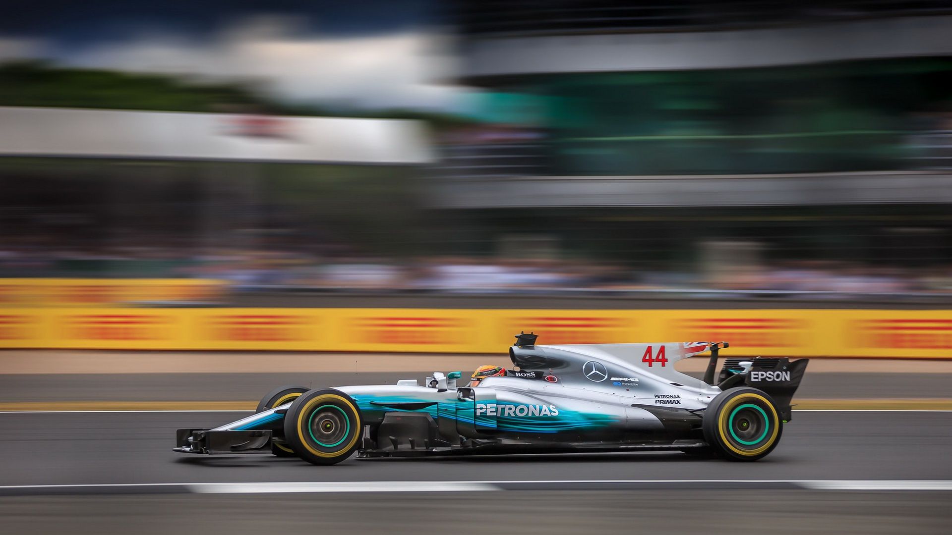 1920x1080 Wallpaper Mercedes, Lewis Hamilton, Silverstone, F1 British Grand Prix 2017 for mobile and desktop, section спорт, resolution 1920x1080