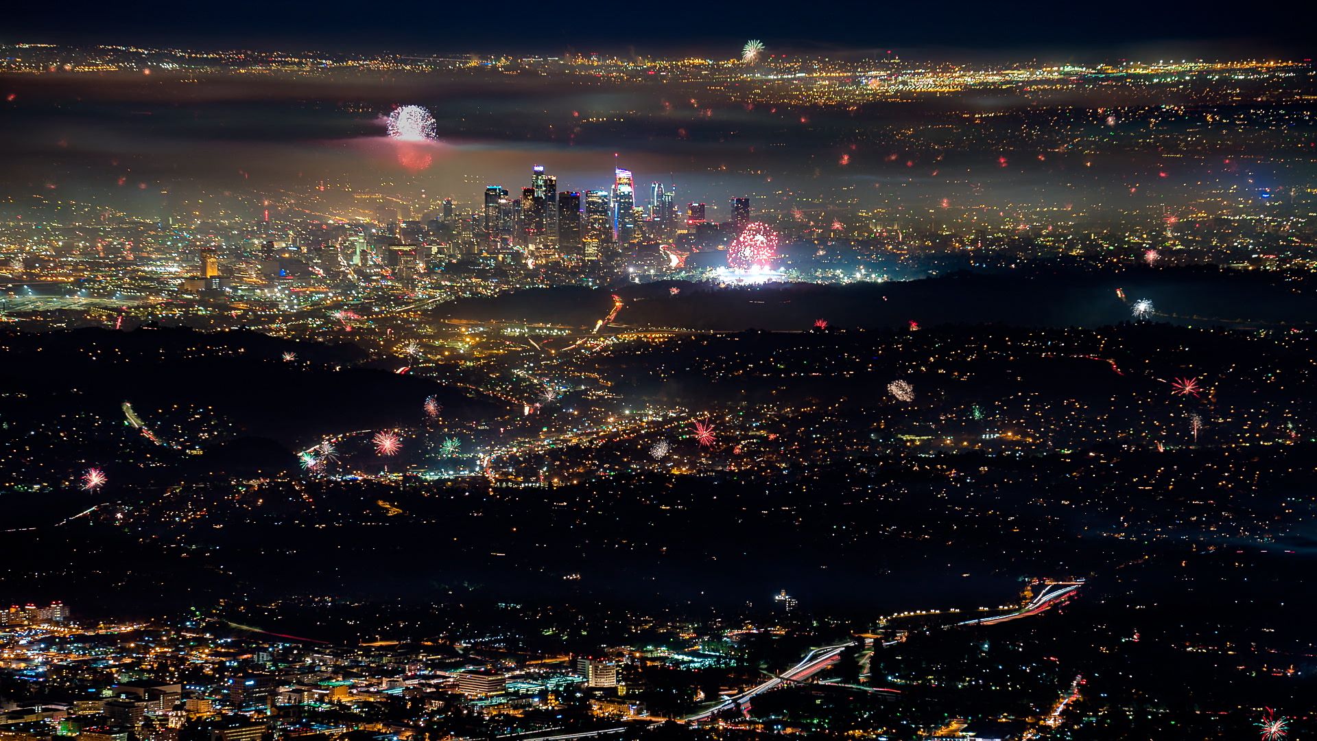 1920x1080 Fireworks: July 4th Time Lapse Video In Los Angeles