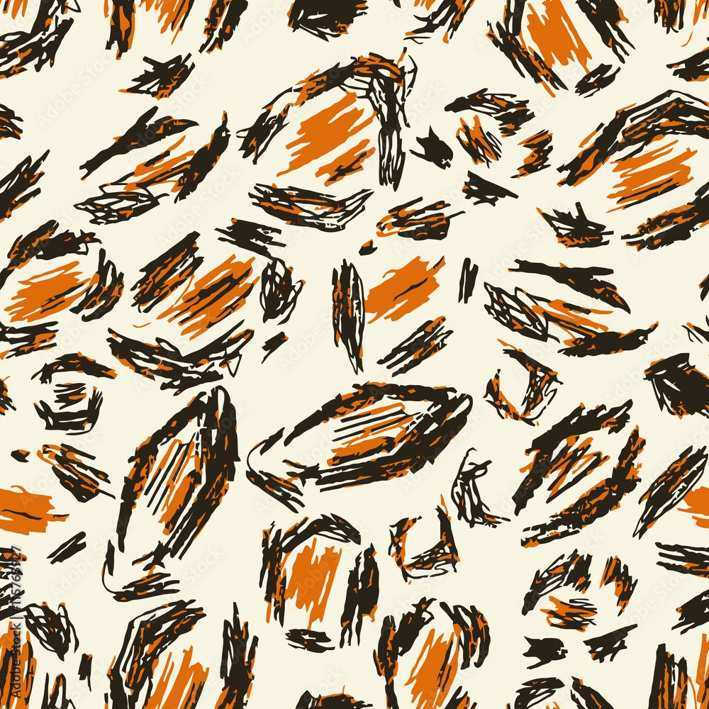 1000x1000 White, black, red, orange leopard skin. Seamless pattern background jaguar. Safari animal print. Africa texture. Vector wallpaper fur. Stock Vector