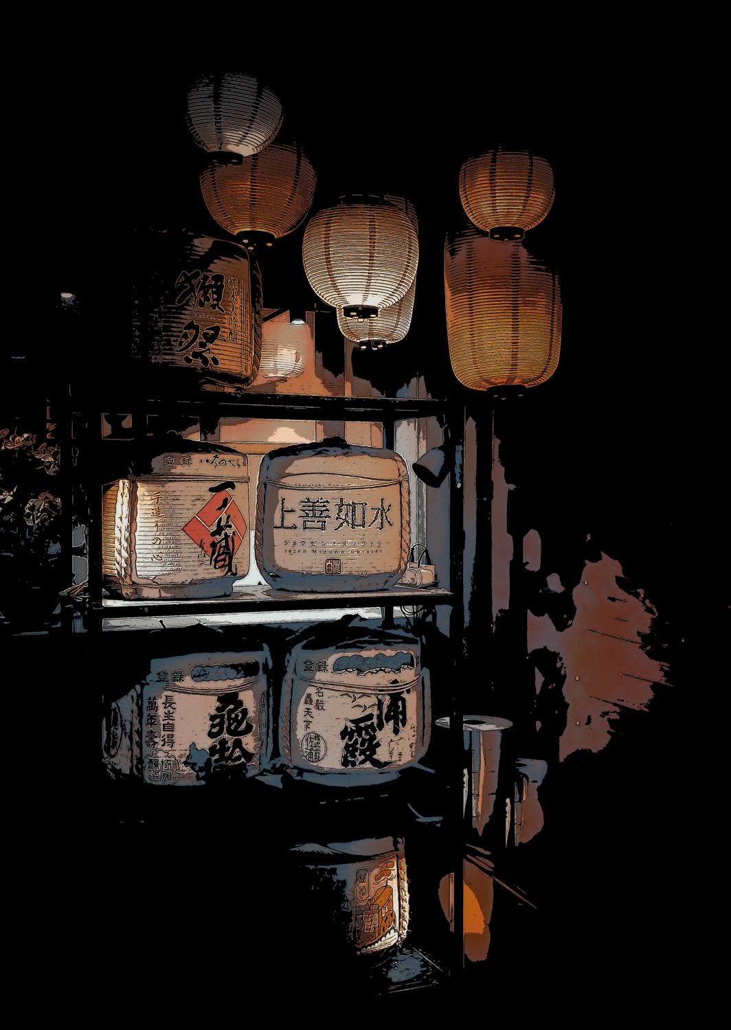1064x1500 Japanese Lanterns Ed Print Lovers Australia