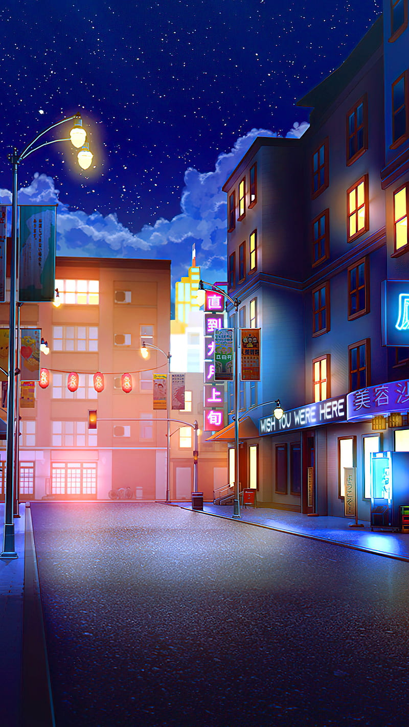 800x1422 Night / 夜, japan, Neighborhood, alperenpeltek, ap, lamps, lights, ご近所, HD phone wallpaper