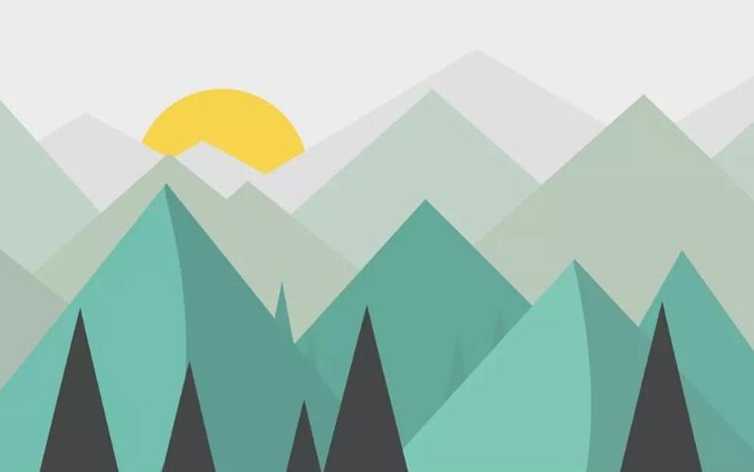 1500x939 Geometric Mountains Wallpaper Mural: Sunrise Nursery Kids Decor