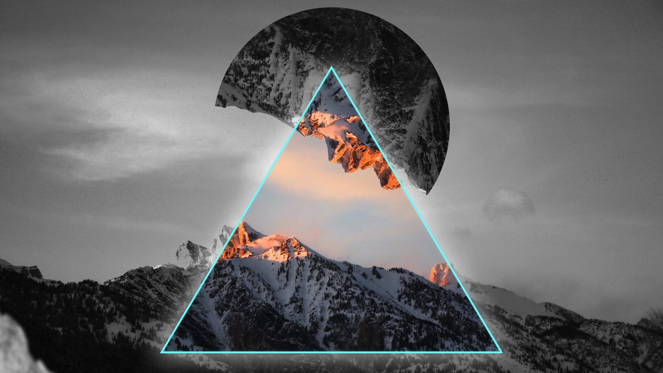 2560x1440 Geometric Mountains 4K Wallpaper