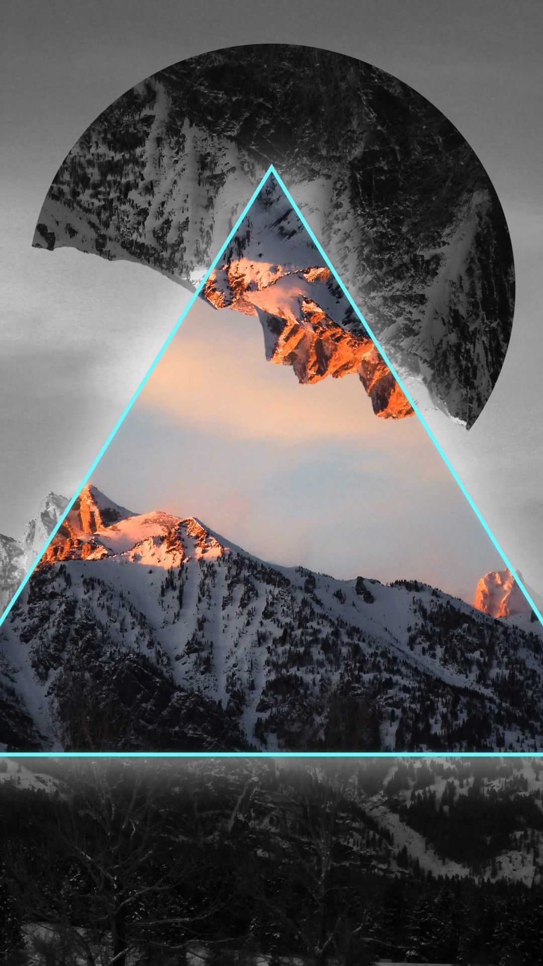 1080x1920 Geometric Mountains 4K Wallpaper