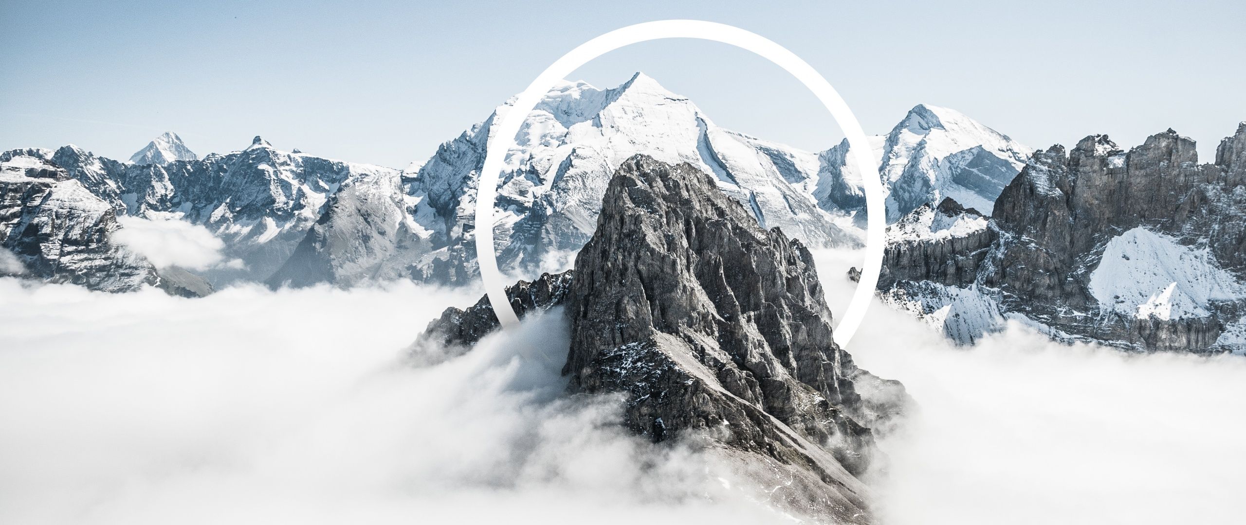 2560x1080 Alps mountains Wallpaper 4K, Geometric, Snowcapped mountains
