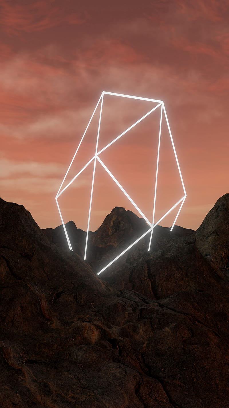 800x1422 HD geometric mountain wallpaper