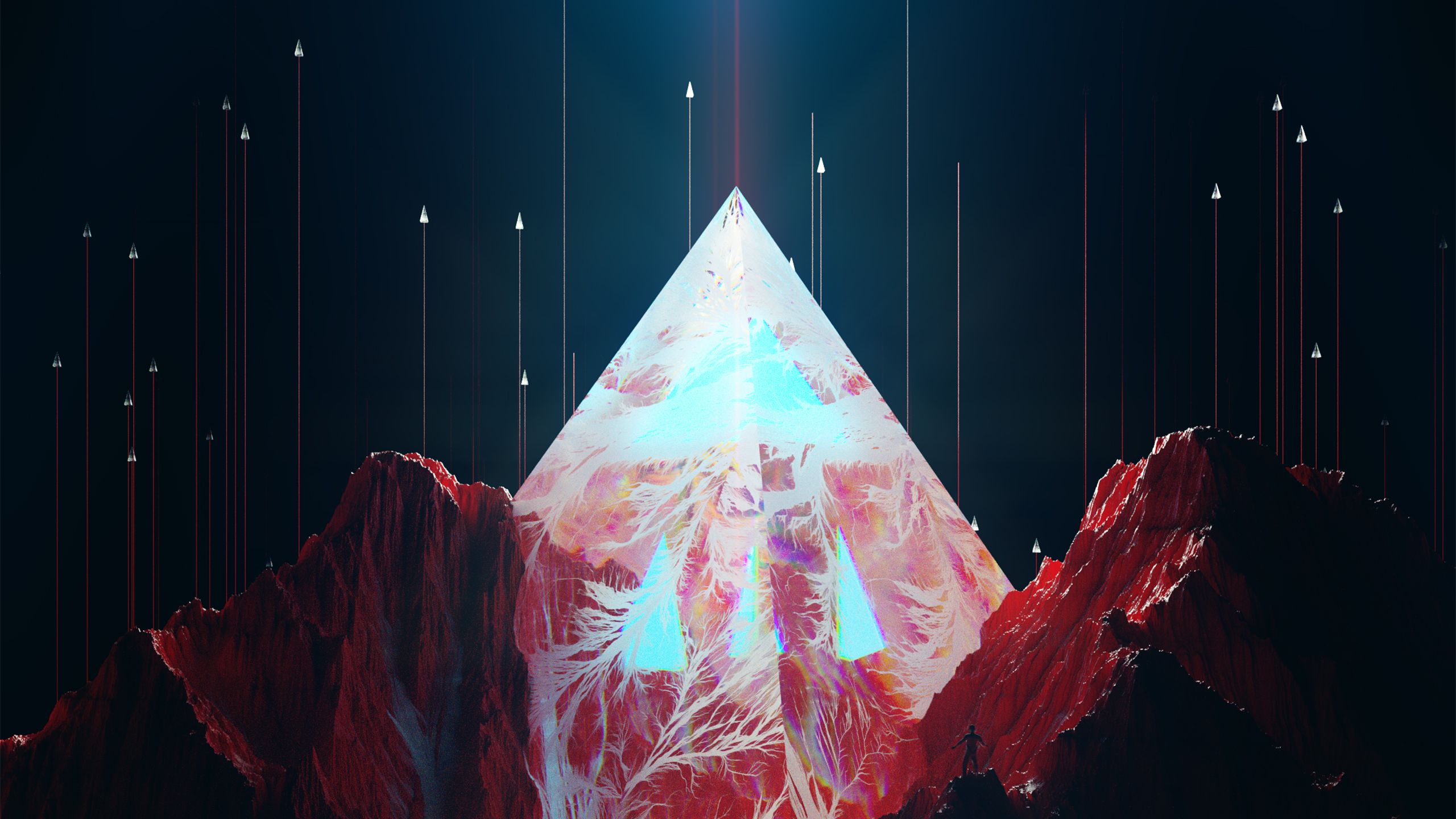 2560x1440 Geometric Mountain peak Wallpaper
