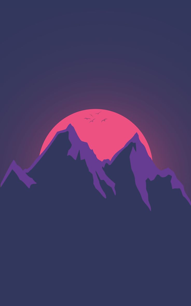 736x1177 HD wallpaper: mountain and moon logo, Flatdesign, symbols, business, pink color