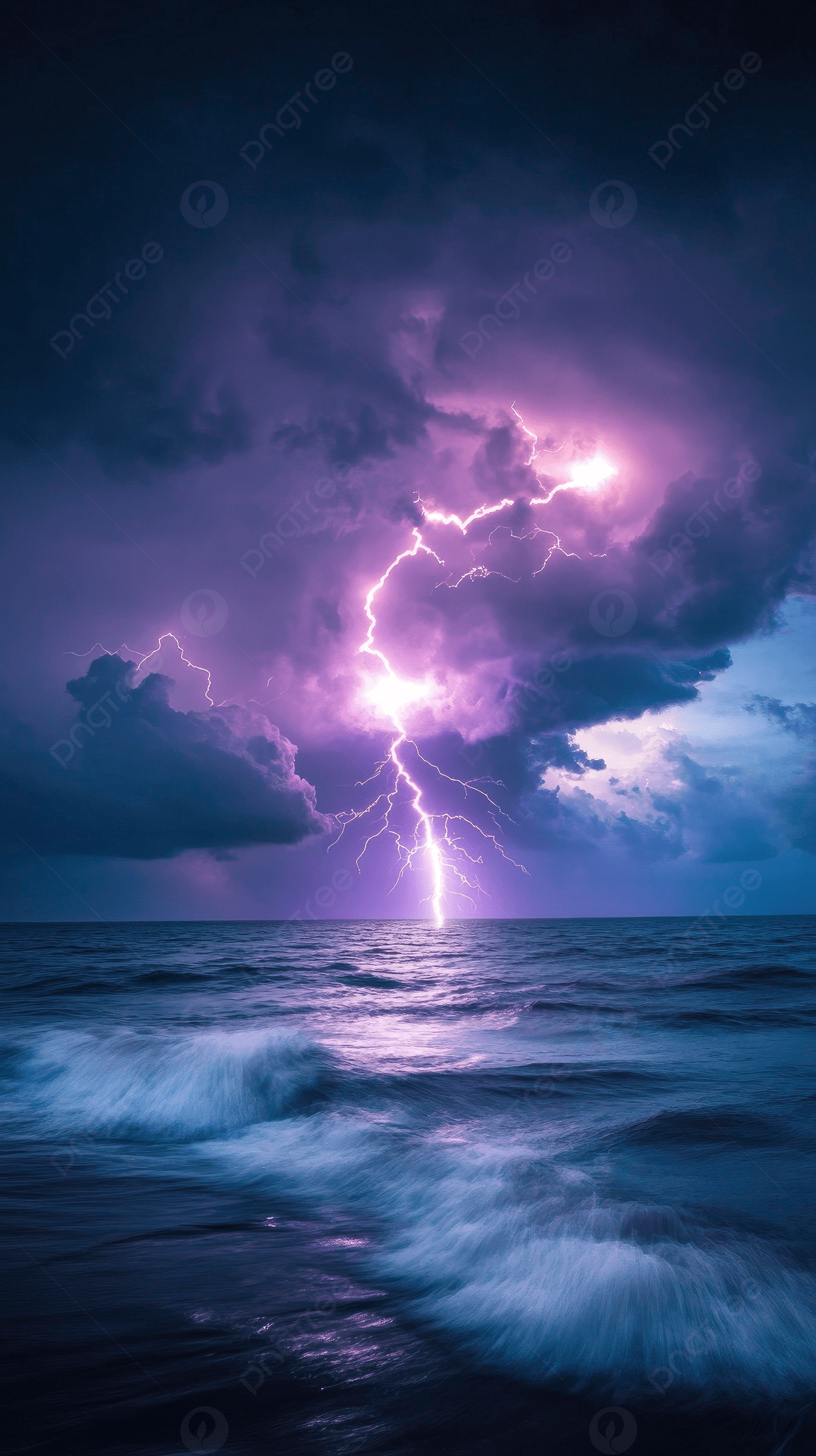 1200x2141 Lightning Over Ocean Picture Photo, Picture And Background Image For Free Download